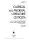 Classical and medieval literature criticism.