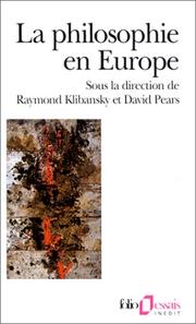 La Philosophie en Europe /