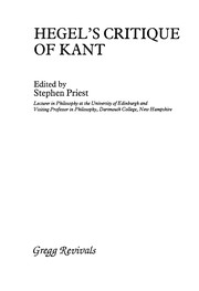 Hegel's critique of Kant /