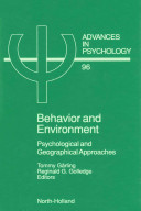 Behavior and environment : psychological and geographical approaches /