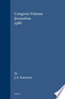 Congress volume, Jerusalem, 1986 /