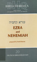 ʻEzra u-Neḥemyah = Ezra and Nehemiah /