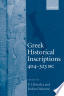 Greek historical inscriptions : 404-323 BC /