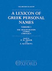 A lexicon of Greek personal names /