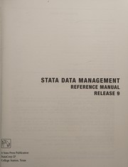 Stata data management : reference manual : release 9.