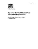 Report of the World Summit on Sustainable Development : Johannesburg, South Africa, 26 August-4 September 2002.