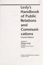 Lesly's handbook of public relations and communications /
