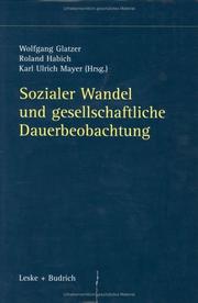 Sozialer Wandel und gesellschaftliche Dauerbeobachtung : für Wolfgang Zapf /