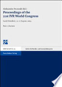 Proceedings of the 21st IVR World Congress, Lund, Sweden, 12-17 August, 2003.