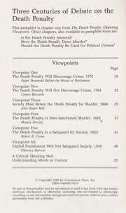 Three centuries of debate on the death penalty.