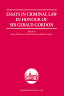 Essays in criminal law in honour of Sir Gerald Gordon /