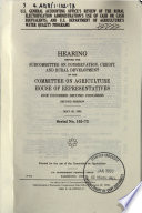 U.S. General Accounting Office's review of the Rural Electrification Administration's use of cash or cash equivalents, and U.S. Department of Agriculture's water quality programs : hearing before the Subcommittee on Conservation, Credit, and Rural Development of the Committee on Agriculture /
