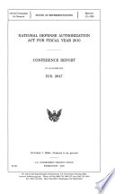 National Defense Authorization Act for Fiscal Year 2010 : conference report (to accompany H.R. 2647).