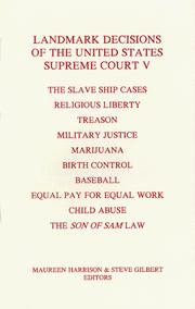 Landmark decisions of the United States Supreme Court V /