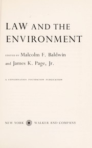 Law and the environment. /
