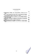 Compilation of laws relating to the Congressional budget process : as amended through October 19, 1996 /