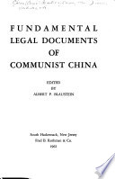 Fundamental legal documents of Communist China /