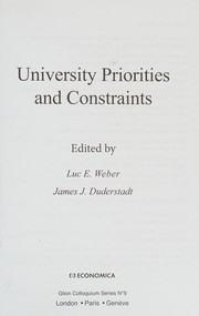 University priorities and constraints /