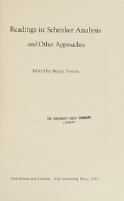 Readings in Schenker analysis and other approaches /