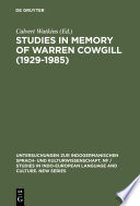 Studies in memory of Warren Cowgill, 1929-1985 : papers from the Fourth East Coast Indo-European Conference, Cornell University, June 6-9, 1985 /