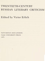 Twentieth-century Russian literary criticism /