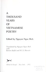 A thousand years of Vietnamese poetry /