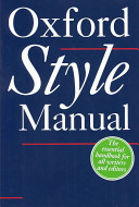 The Oxford style manual /