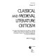 Classical and medieval literature criticism.