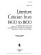 Literature criticism from 1400 to 1800.