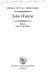 John Webster : [proceedings of the Second York Symposium held at Langwith College : University of York, 11 to 13 April, 1969] /