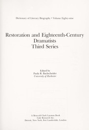 Restoration and eighteenth-century dramatists.