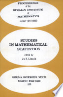 Studies in mathematical statistics /