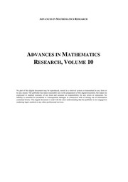 Advances in mathematics research.