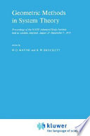 Geometric methods in system theory : proceedings of the NATO Advanced Study Institute held at London, England, August 27-September 7, 1973 /