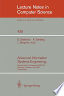 Advanced information systems engineering : second Nordic conference, CAiSE '90, Stockholm, Sweden, May 8-10, 1990 : proceedings /