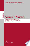 Secure IT Systems : 20th Nordic Conference, NordSec 2015, Stockholm, Sweden, October 19-21, 2015, Proceedings /