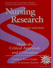 Study guide and computerized learning resource to accompany Nursing research : methods, critical appraisal, and utilization /