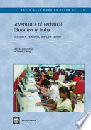 Governance of technical education in India : key issues, principles, and case studies /
