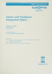 Linear and nonlinear integrated optics : 11-13 April 1994, Lindau, Federal Republic of Germany /