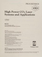 High Power CO2 Laser Systems and Applications : ECO1 19-20 September 1988, Hamburg, Federal Republic of Germany /