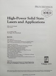 High-power solid state lasers and applications : proceedings, ECO3 : 12-13 March 1990, the Hague, the Netherlands /