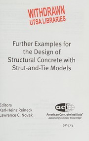 Further examples for the design of structural concrete with strut-and-tie models /