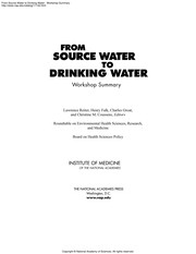 From source water to drinking water : workshop summary /