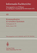 Kommunikation in verteilten Systemen : Fachtagung der GI, Berlin, 27.-30. Januar 1981 /