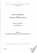 Return to an address of the Honourable the House of Commons dated 14th July 2004 for the review of intelligence on weapons of mass destruction /