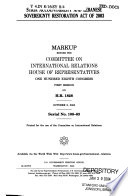 Syria Accountability and Lebanese Sovereignty Restoration Act of 2003 : markup before the Committee on International Relations, House of Representatives, One Hundred Eighth Congress, first session, on H.R. 1828, October 8, 2003.