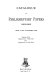 Catalogue of parliamentary papers, 1801-1920.