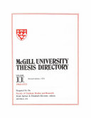 McGill University thesis directory.