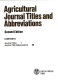 Agricultural journal titles and abbreviations.