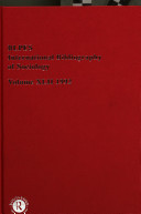 International bibliography of sociology = Bibliographie internationale de sociologie.